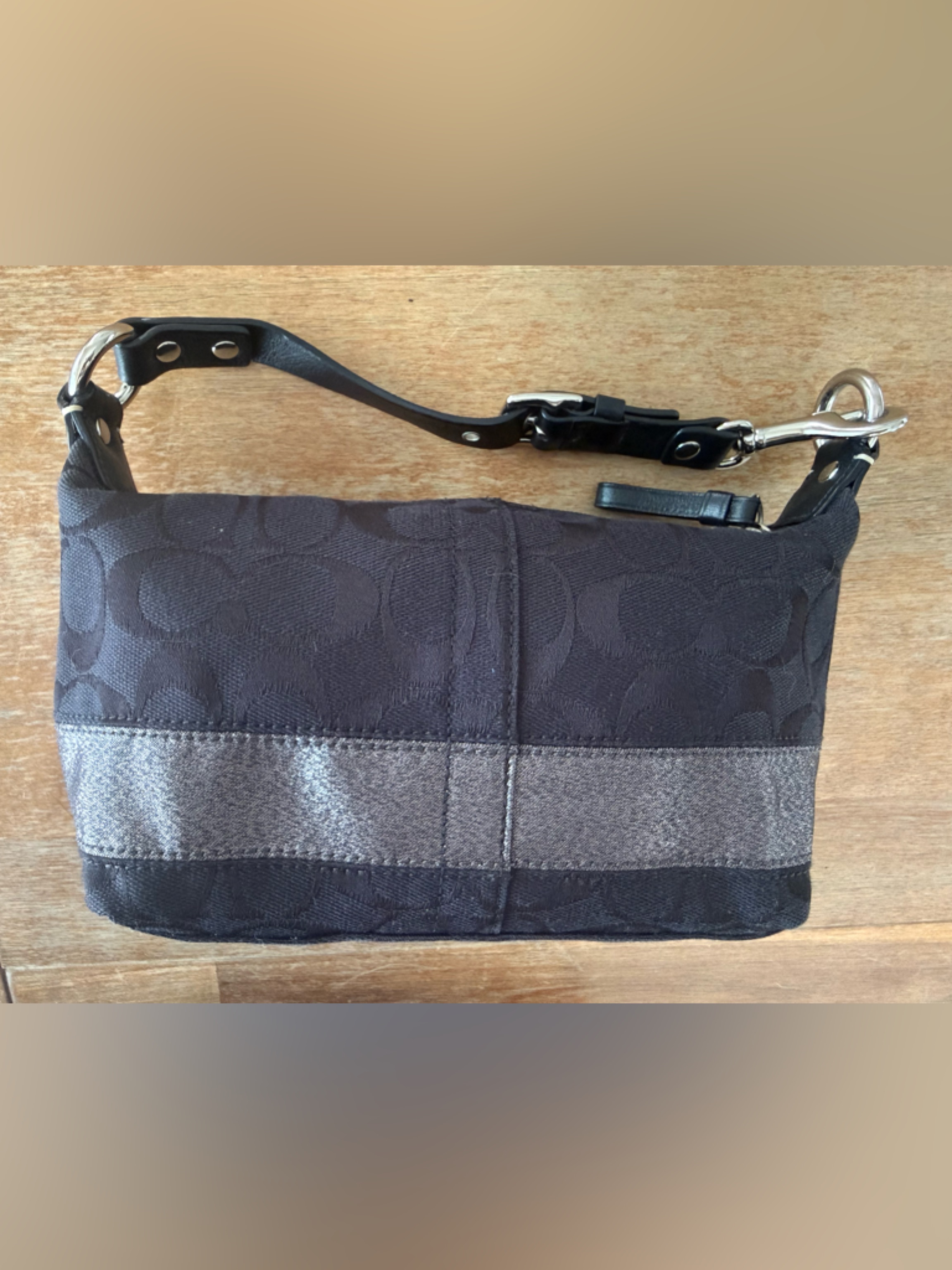 Coach Vintage Y2k Zoe Black Signature Jacquard Canvas Mini Shoulder Bag